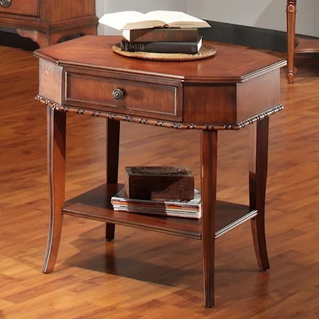 Rectangular End Table with Drawer and Shelf